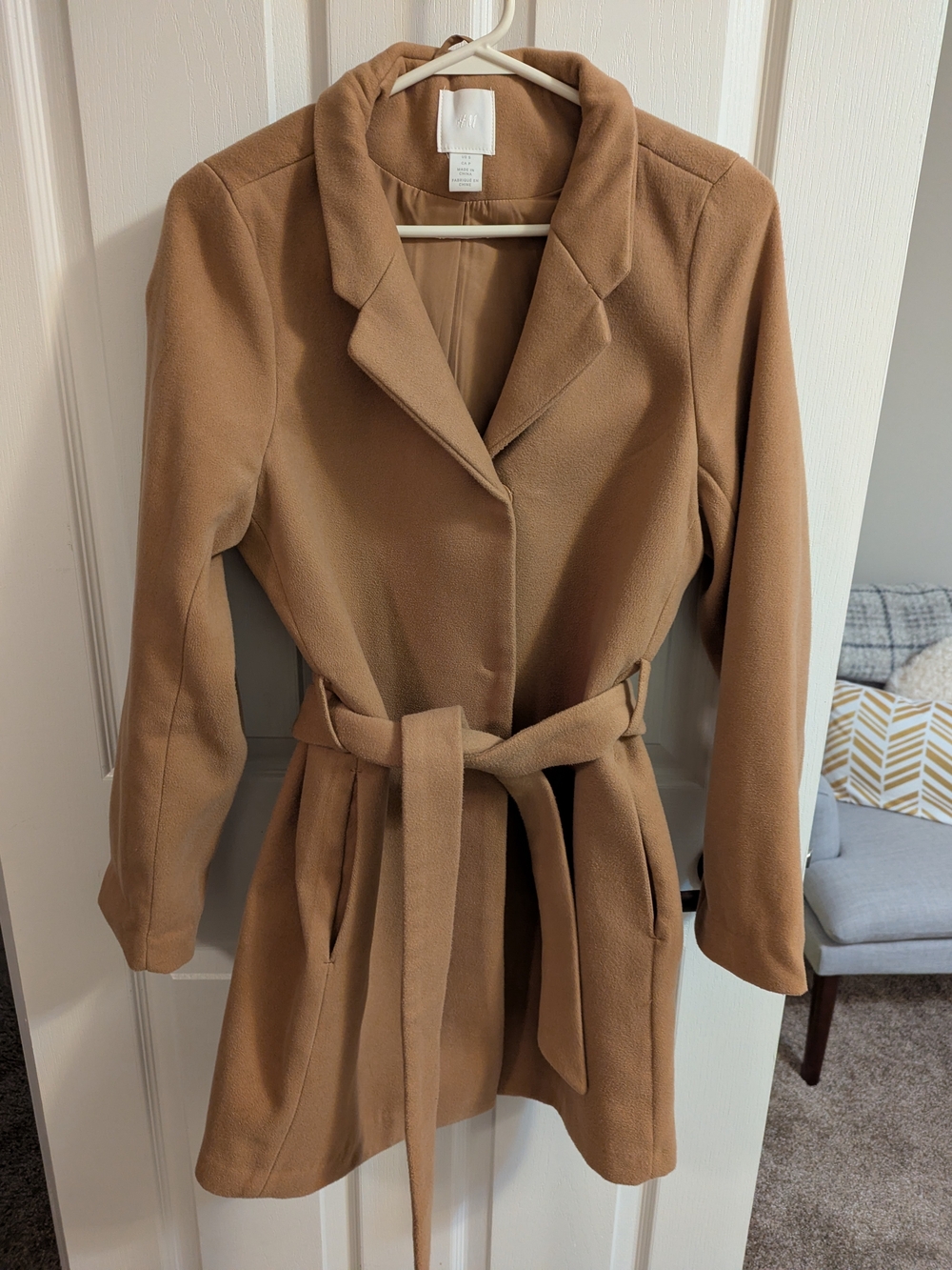 H&M Tan Self-Tie Trench Coat